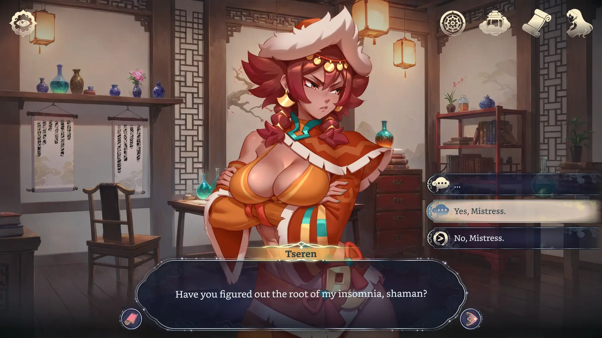 Harem Fantasy gameplay screenshot 3 (Ren'Py adult game) by Sweet buns – free download
