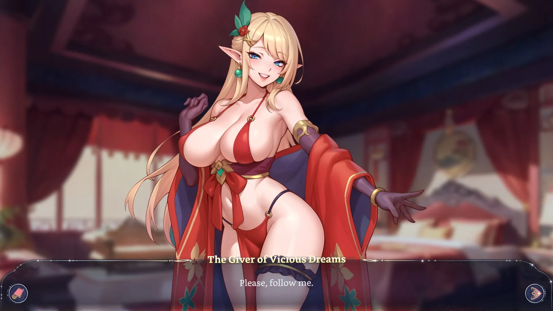 Harem Fantasy gameplay screenshot 4 (Ren'Py adult game) by Sweet buns – free download
