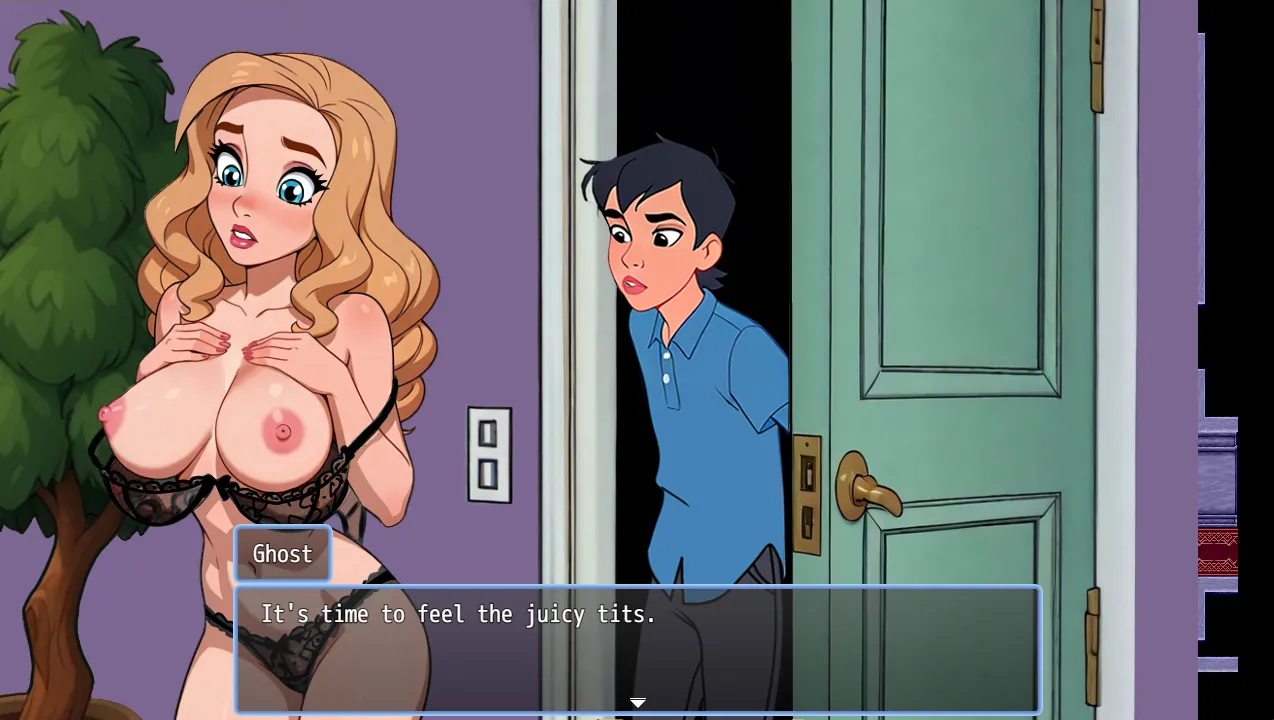 The Haunter House gameplay screenshot 1 (Ren'Py adult game) by Atomic Samovar – free download