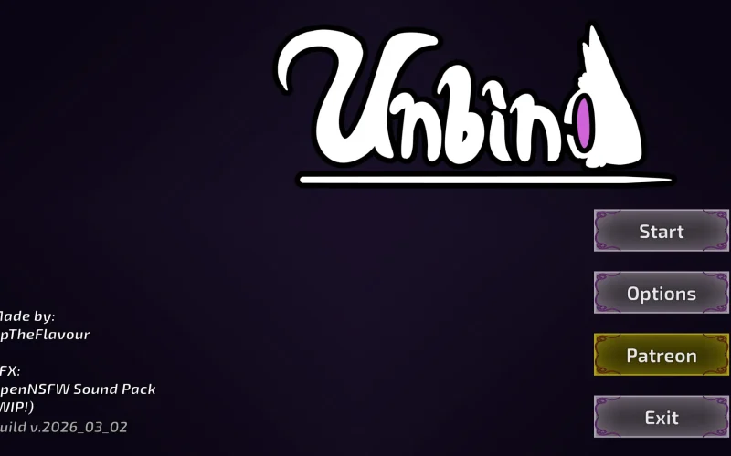 Unbind cover 2026-09-06 demo – Ren'Py adult game by OpTheFlavour free download
