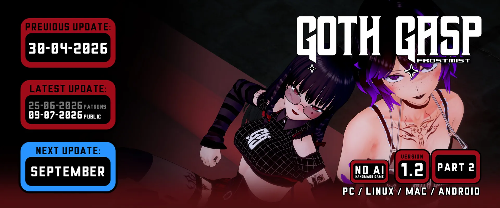 Goth Gasp cover 1.3.P1 – Ren'Py adult game by Frost Mist free download
