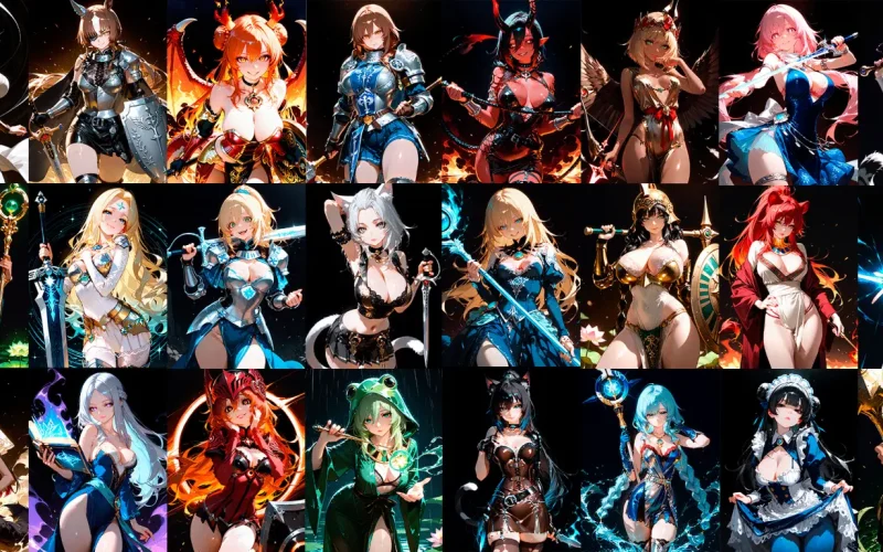 Harem Waifu Wars cover 0.03 – Ren'Py adult game by Haremarchos free download