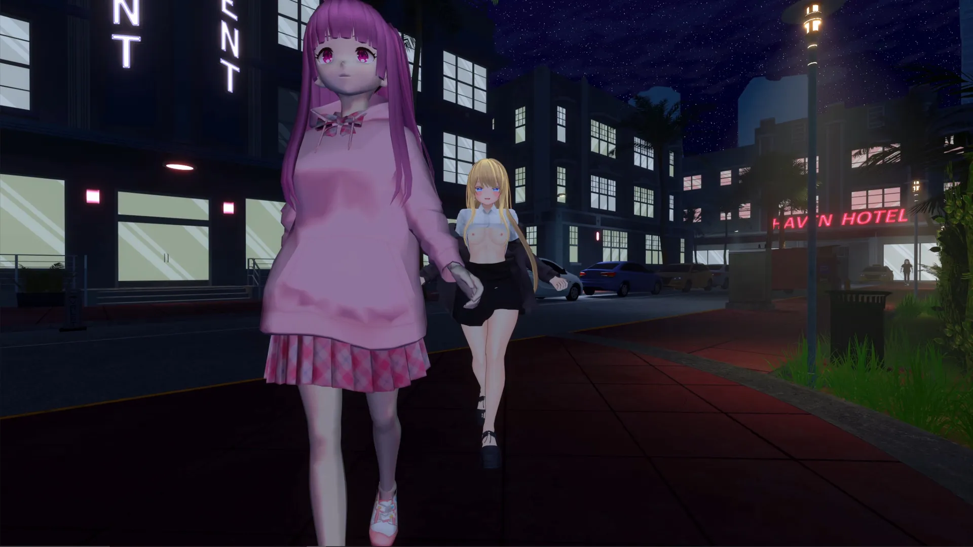 Moeka: Exposure’s Temptation gameplay screenshot 1 (Ren'Py adult game) by ShyGirlTeam – free download