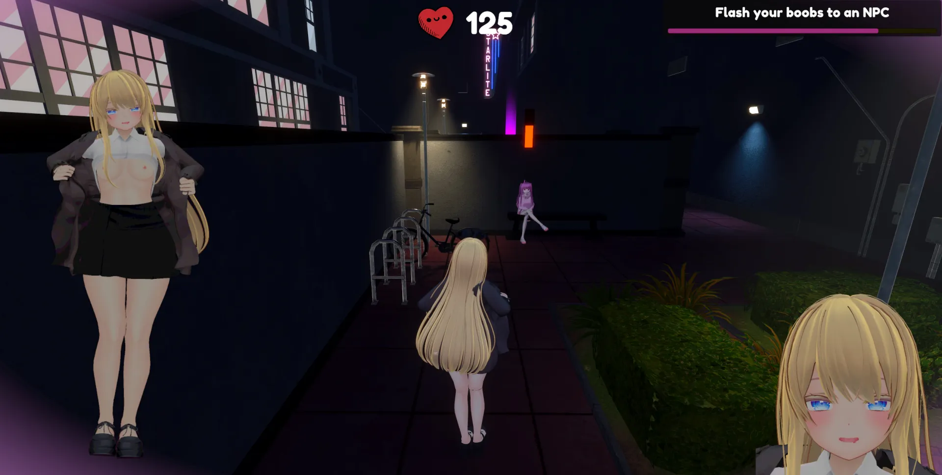 Moeka: Exposure’s Temptation gameplay screenshot 4 (Ren'Py adult game) by ShyGirlTeam – free download