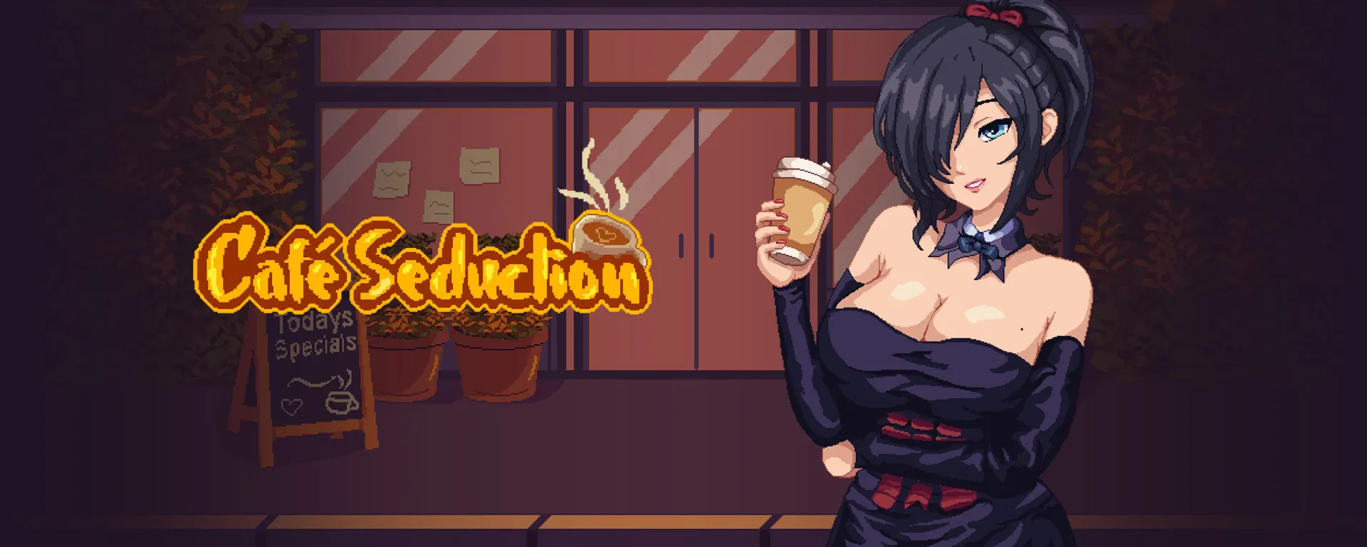 Cafe Seduction cover 0.2.1 – Godot adult game by Baldeaglepixel free download