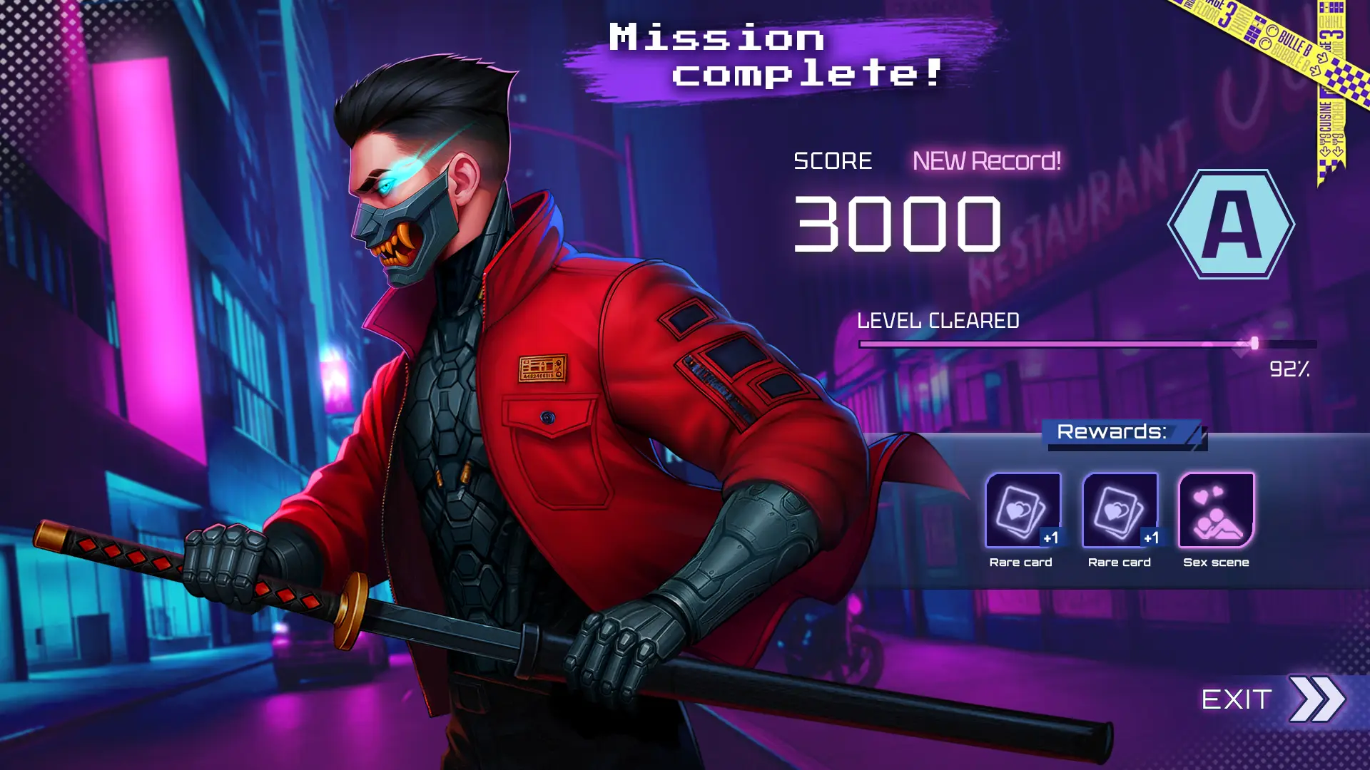 Cyber Ronin: Lust gameplay screenshot 3 (Ren'Py adult game) by AniCore Team – free download