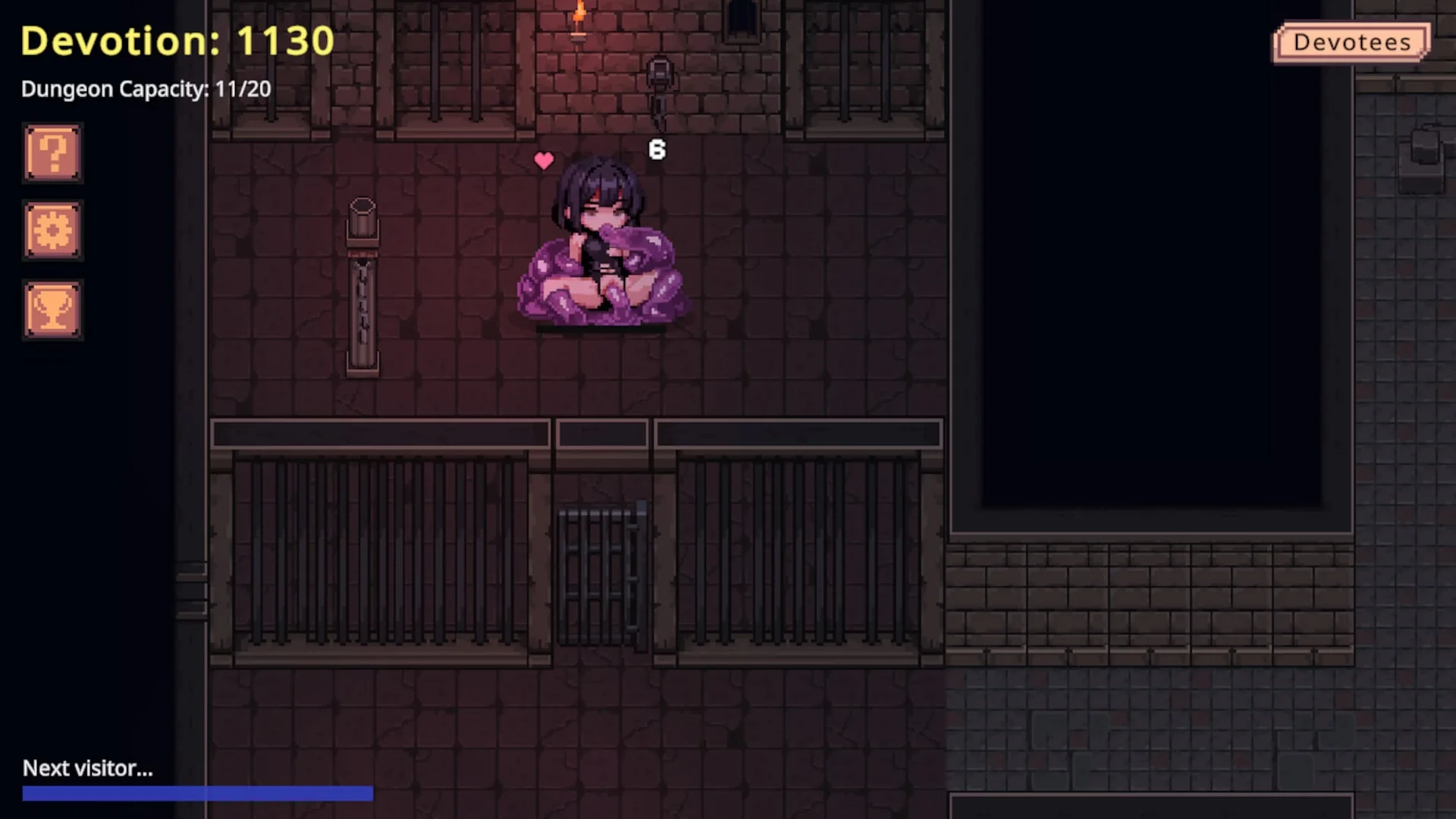 Dungeon Devotion gameplay screenshot 3 (Ren'Py adult game) by Pink Tea – free download