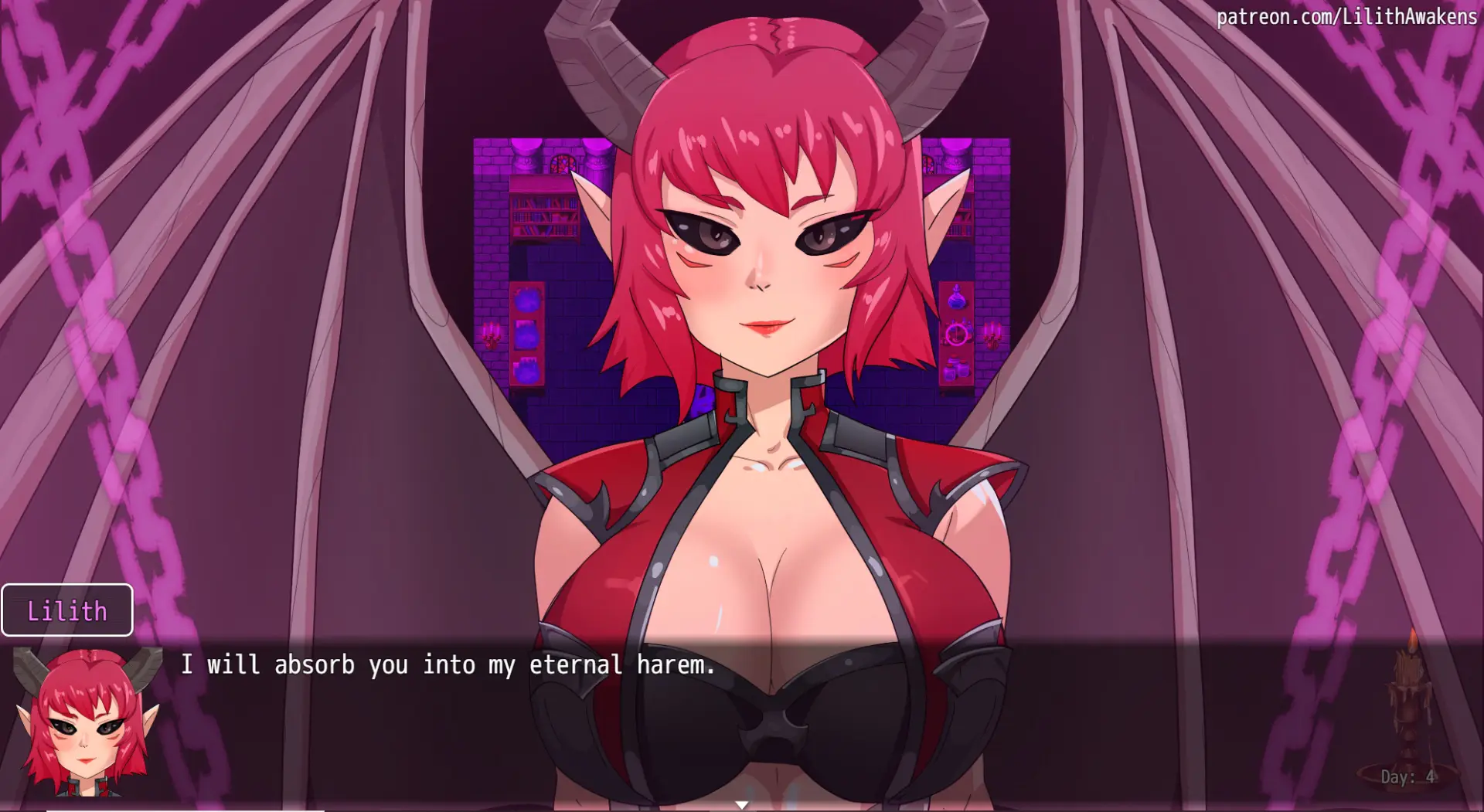 Lilith Awakens gameplay screenshot 7 (Ren'Py adult game) by ElatedOwl – free download