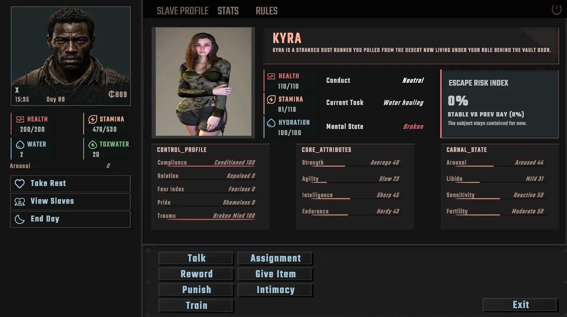 Renegades Vault gameplay screenshot 2 (Ren'Py adult game) by Drako Productions – free download