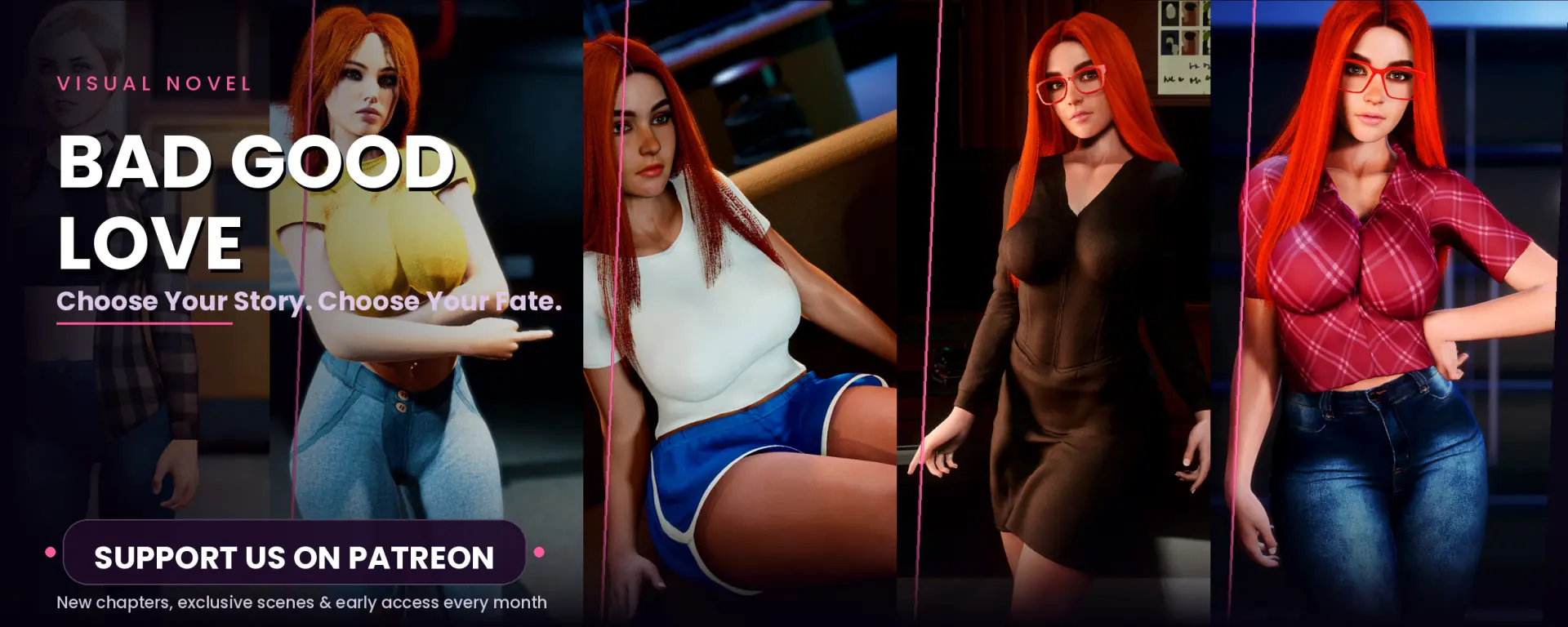 Bad Good Love cover 0.3 Extended – Ren'Py adult game by Mewgirl free download