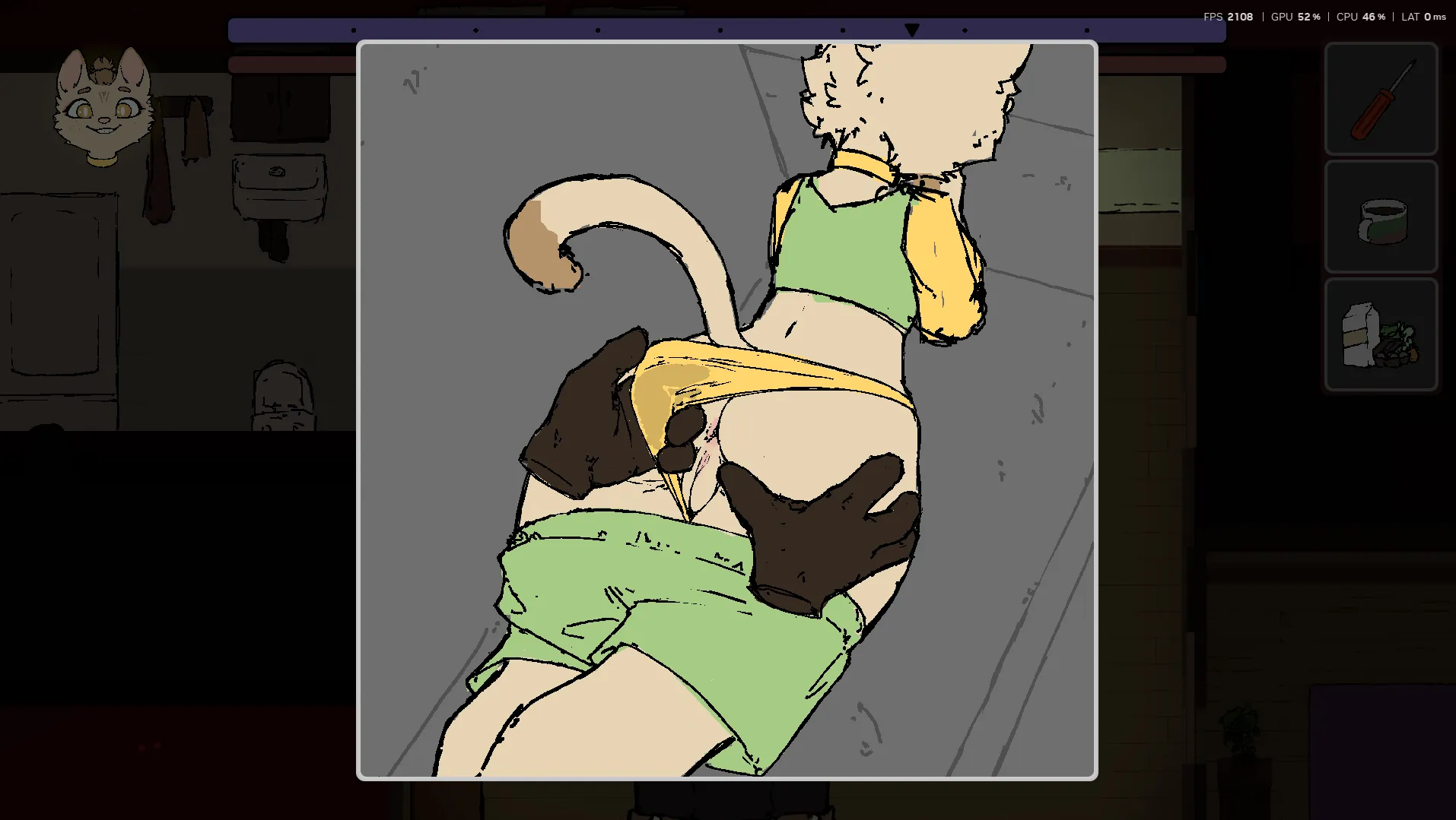RoomSim gameplay screenshot 1 (Ren'Py adult game) by AngryFur – free download