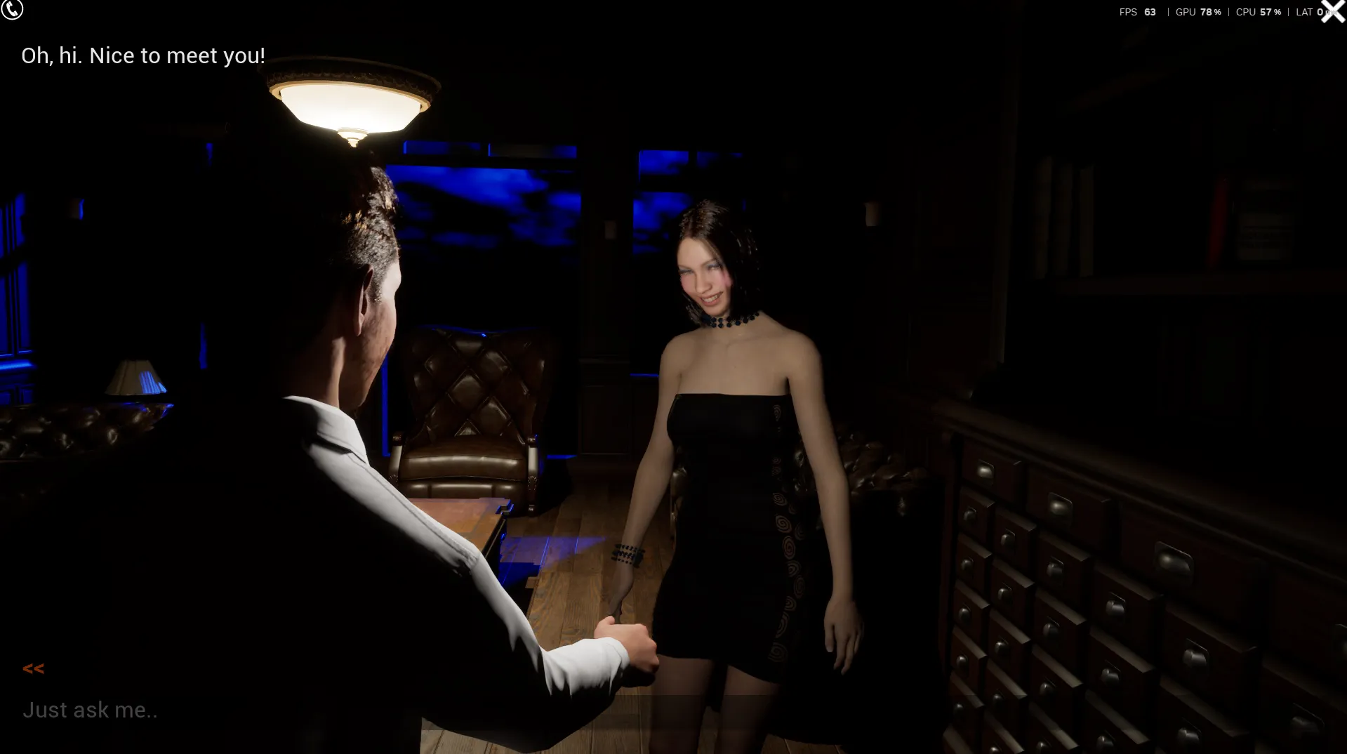 After Hours Session gameplay screenshot 1 (Ren'Py adult game) by Dachsby – free download