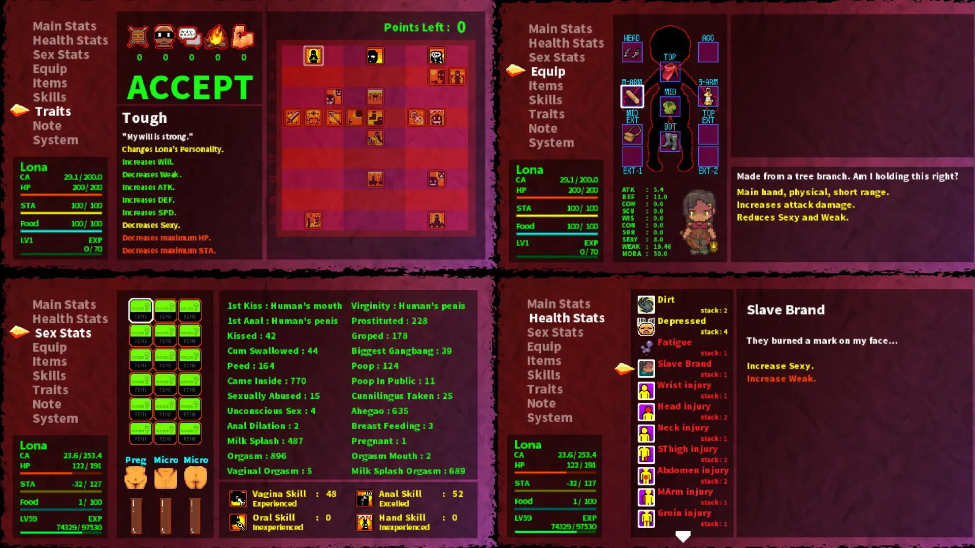 LonaRPG gameplay screenshot 2 (Ren'Py adult game) by EccmA417 – free download