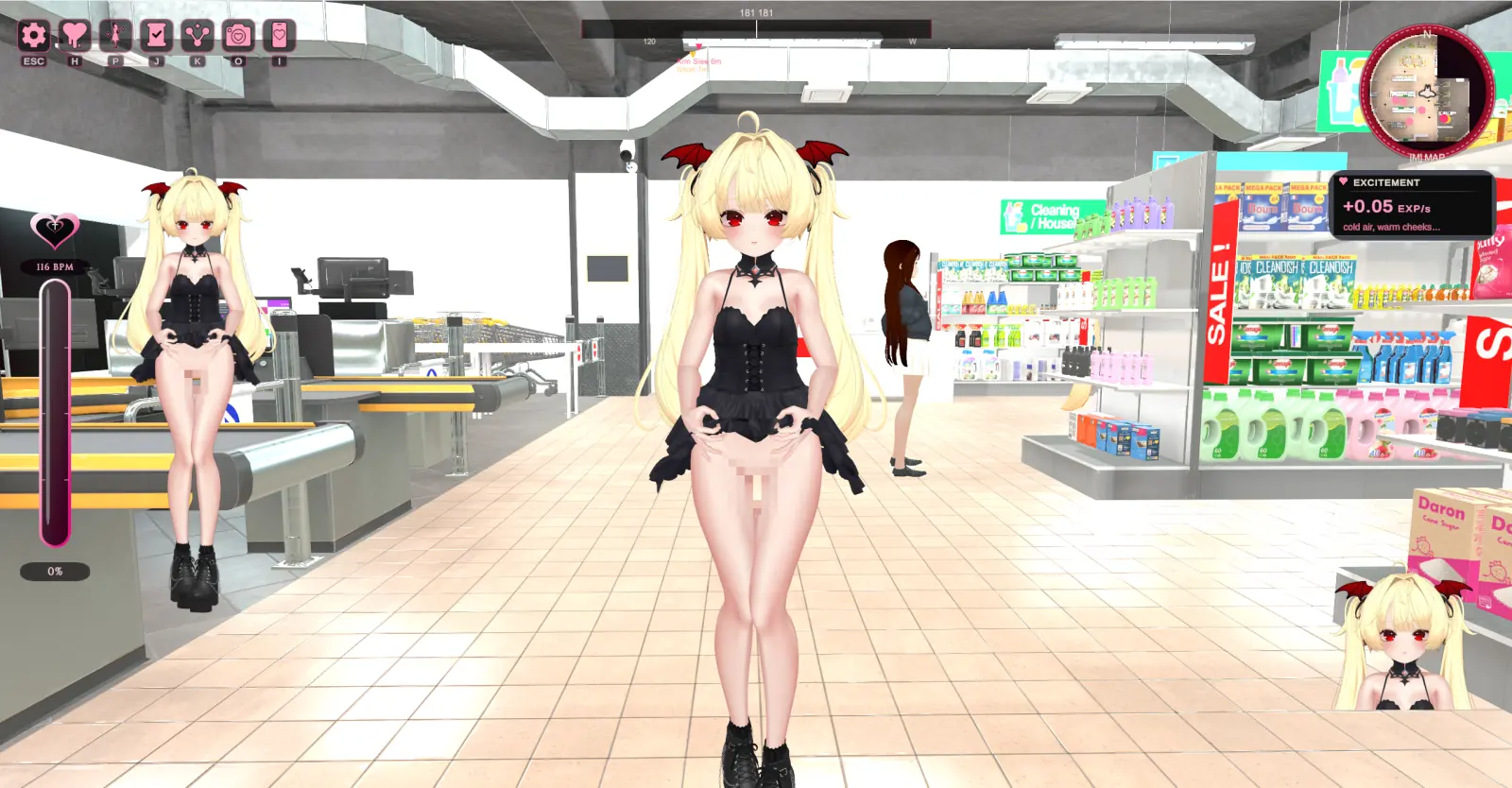 Vampi Flasher – The Vampire Queen’s Disgrace gameplay screenshot 1 (Ren'Py adult game) by Tamto666 – free download