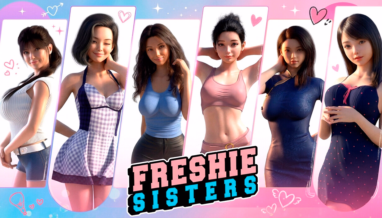 FRESHIE SISTERS cover Final – Ren'Py adult game by Bimbo Sisters Games free download