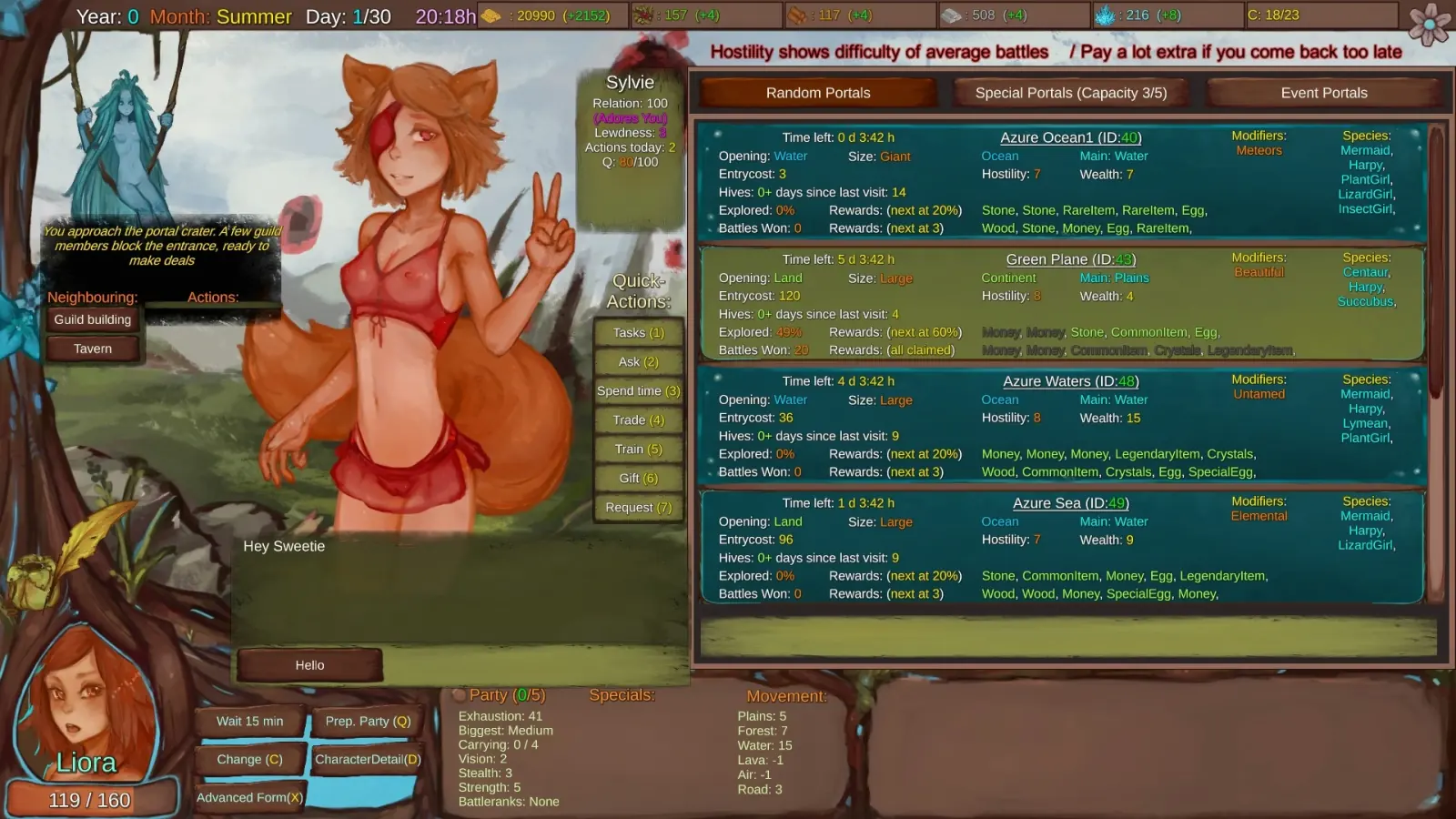 Portals of Phereon gameplay screenshot 7 (Ren'Py adult game) by Syvaron – free download
