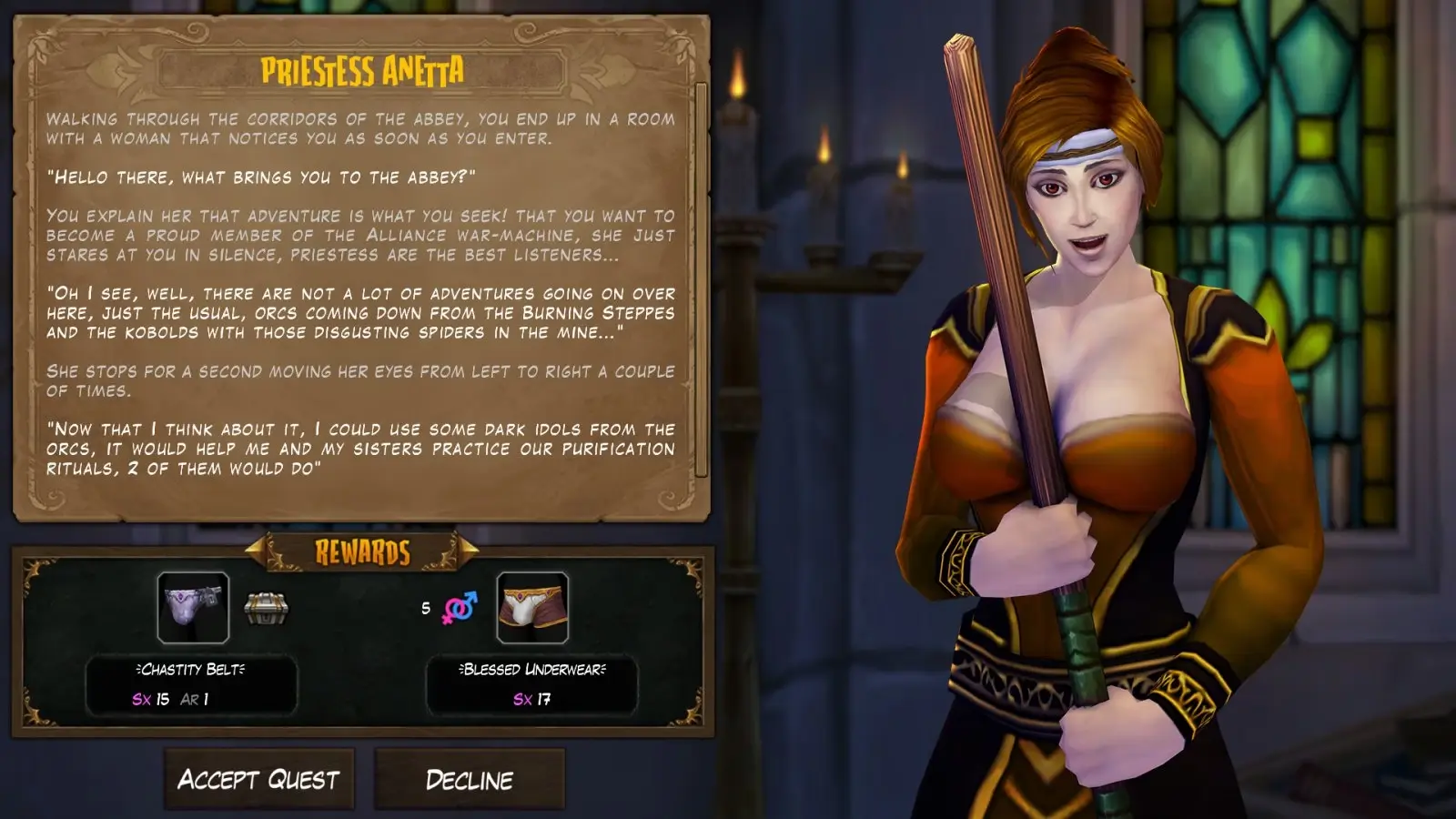 Lust for Adventure gameplay screenshot 1 (Ren'Py adult game) by Sonpih – free download